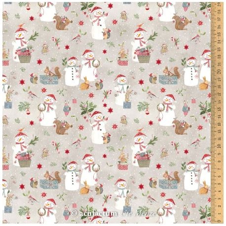 Tissu "Bonhomme de Neige"